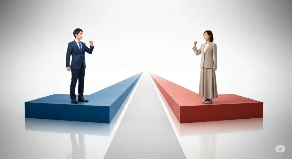男女の立場で異なる条件の違い